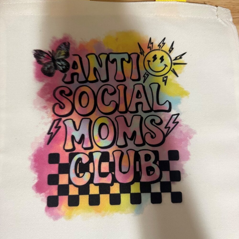 Cute Canvas Tote - Anti Social Moms Club - NEW